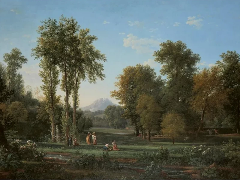 1755-Nicolas-Didier Boguet - Paesaggio classico con Ippomene e Atalanta